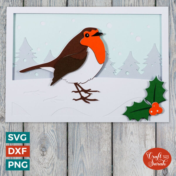 Winter Robin Card SVG