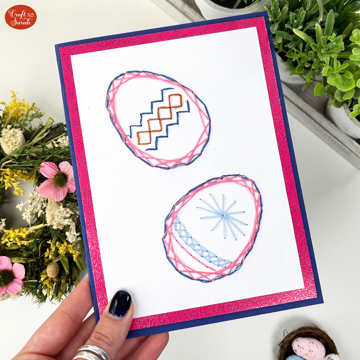 Free Easter Eggs Card Stitching Pattern