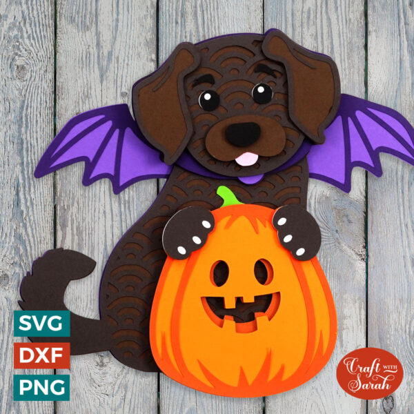 Pumpkin Dog with Wings SVG