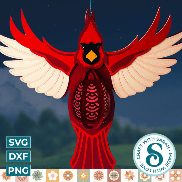 Cardinal in Flight Lantern
