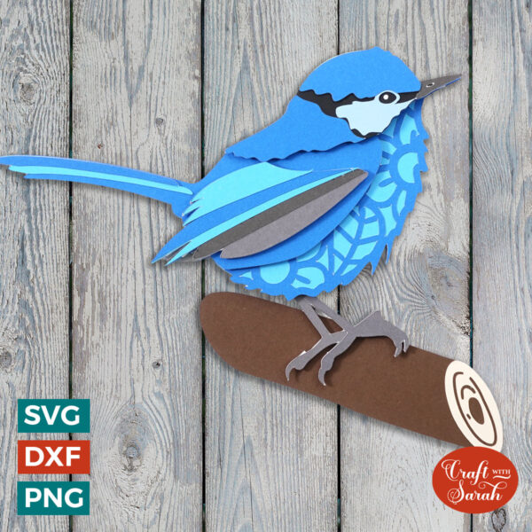 Blue Fairy Wren SVG