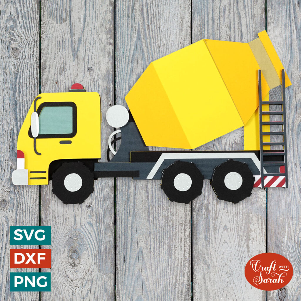 Cement mixer svg craft with sarah
