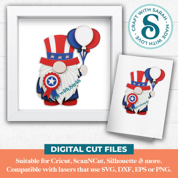 4th July Gnome SVG - Male - Image 2