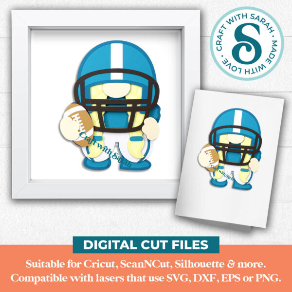 American Football Gnome SVG - Female - Image 2