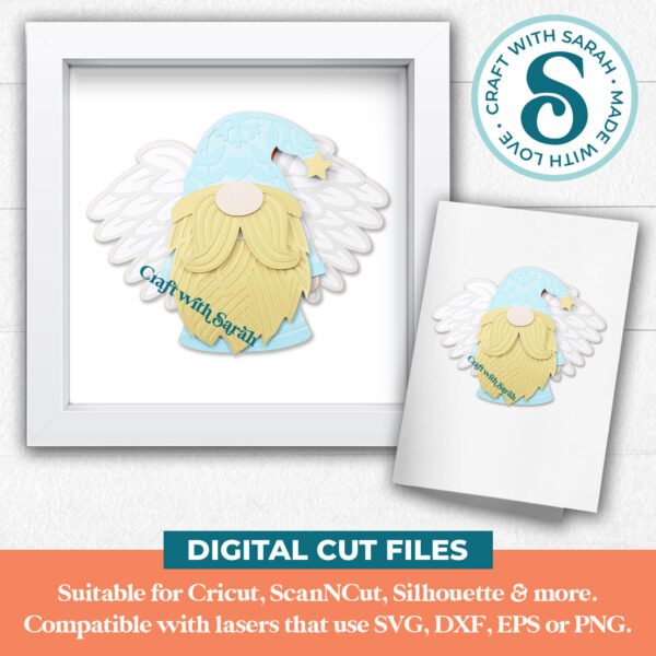Christmas Angel Gnome SVG - Male - Image 2