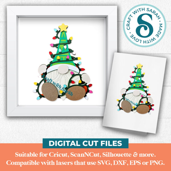 Christmas Lights Gnome SVG - Male - Image 2