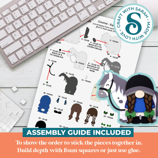 Equestrian Gnome SVG - Female - Image 3
