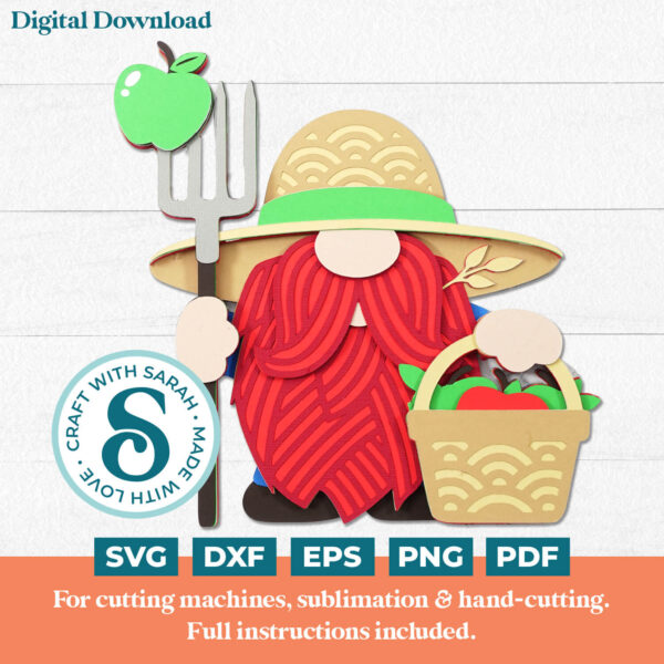 Farmer Gnome SVG - Male