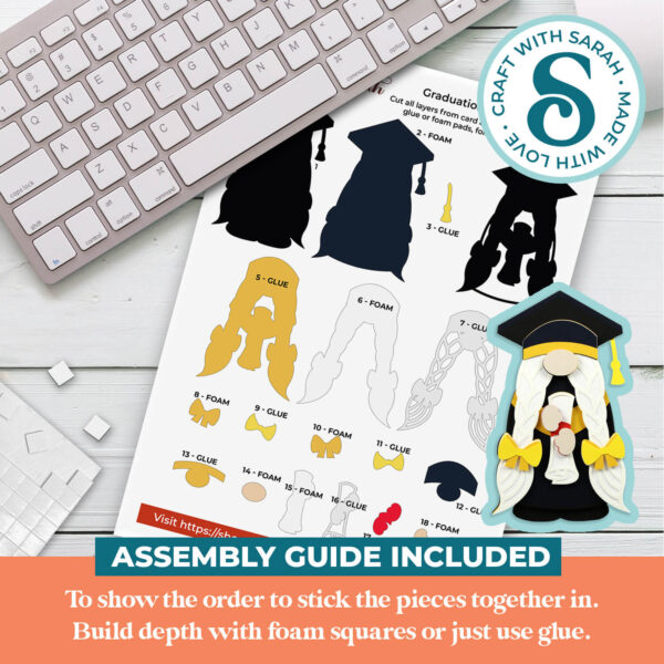 Graduation Gnome SVG - Female - Image 3
