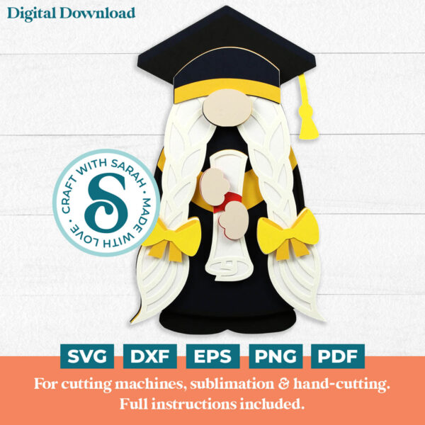 Graduation Gnome SVG - Female