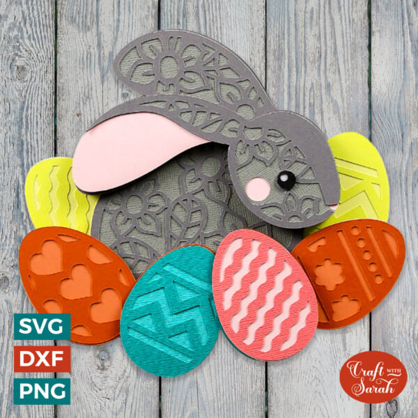 Easter Bunny with Eggs SVG