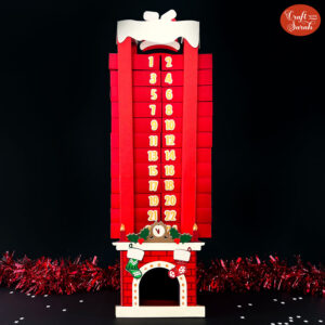 Santa in Chimney Advent Calendar SVG