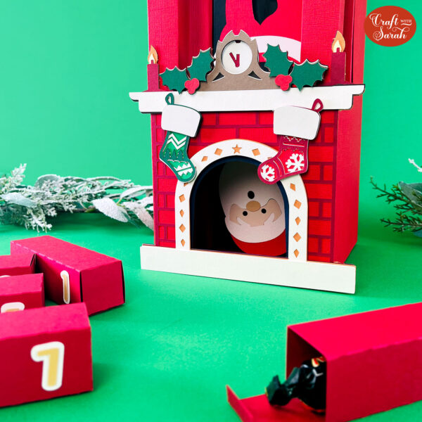 Santa in Chimney Advent Calendar SVG - Image 4
