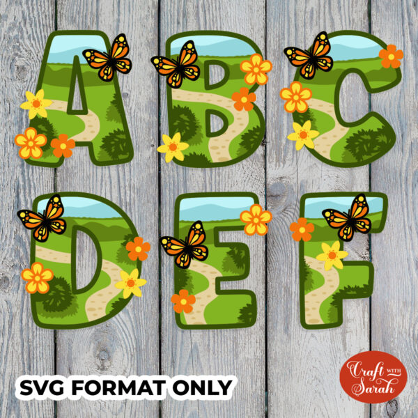 Spring Layered Alphabet SVGs