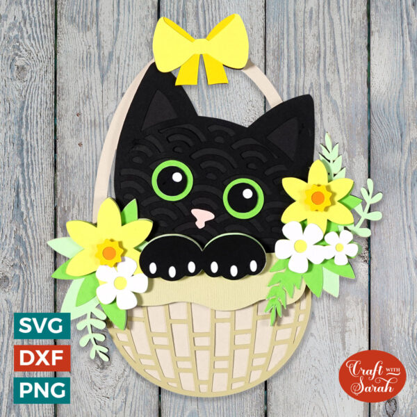Easter Basket Cat SVG