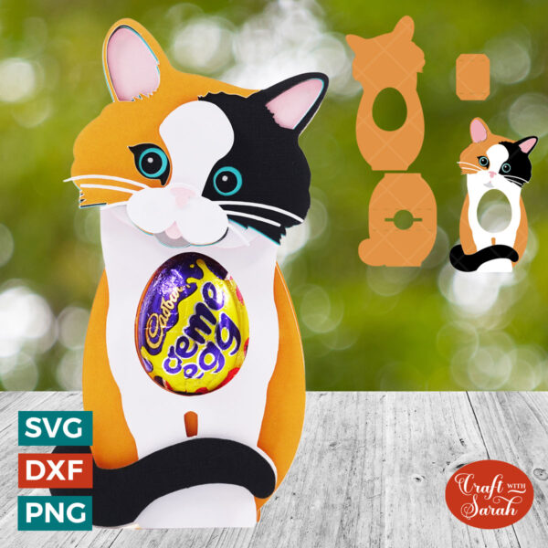 Calico Cat Chocolate Egg Holder SVG
