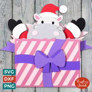 Christmas Hippo SVG