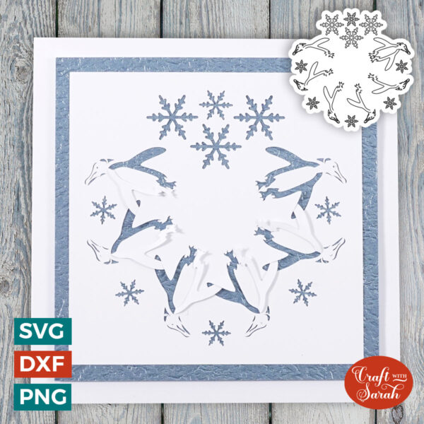 Winter Penguins Cut & Tuck Card