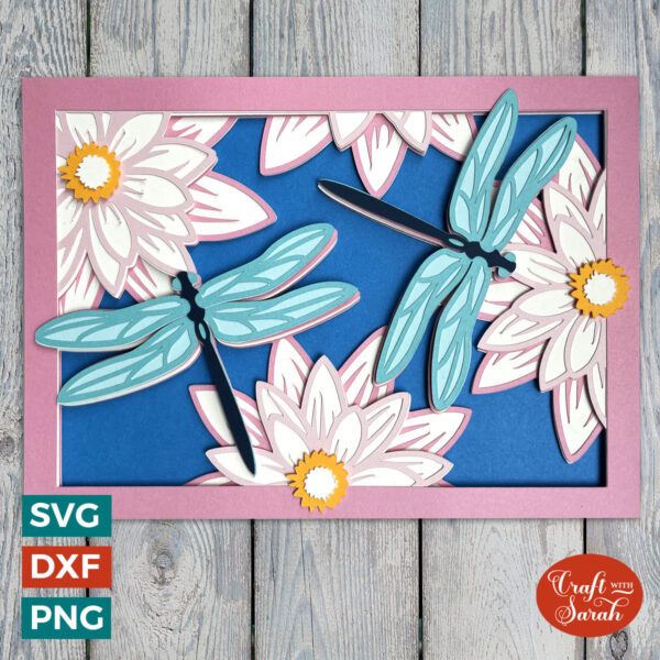 Dragonflies & Water Lily Greetings Card