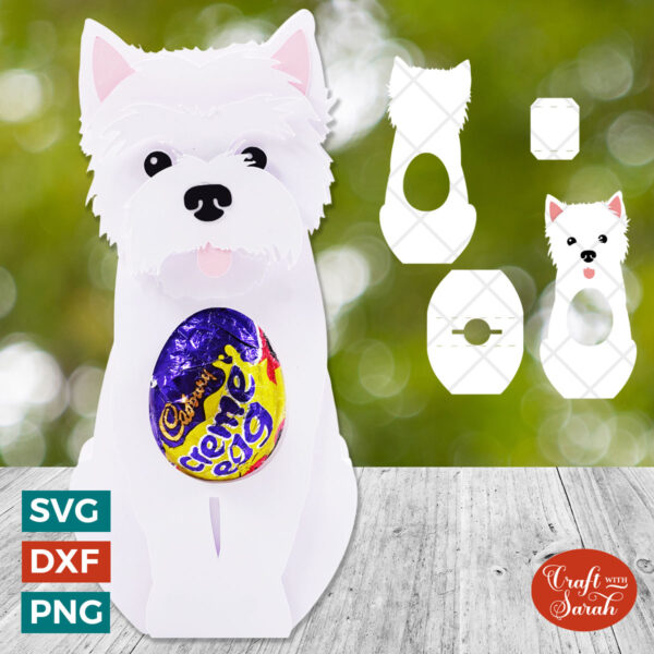 Westie Chocolate Egg Holder SVG