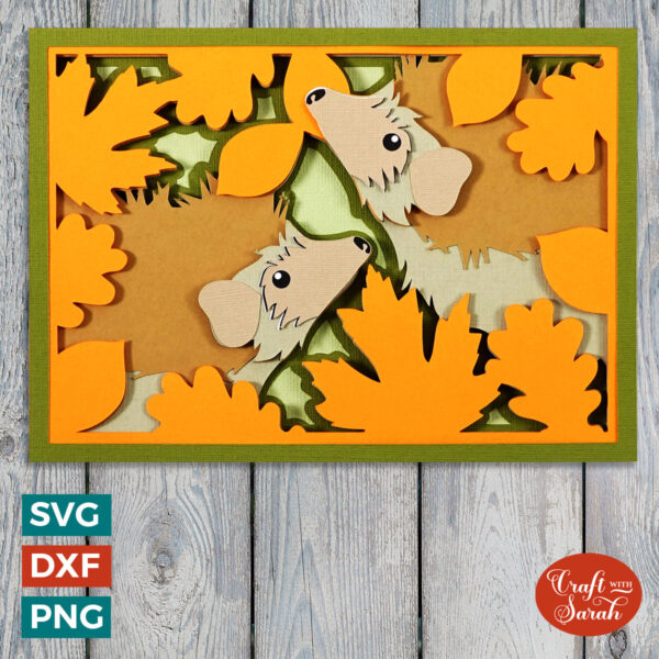 Hedgehogs Greetings Card SVG