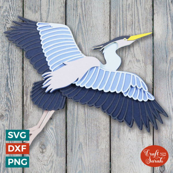 Flying Heron SVG