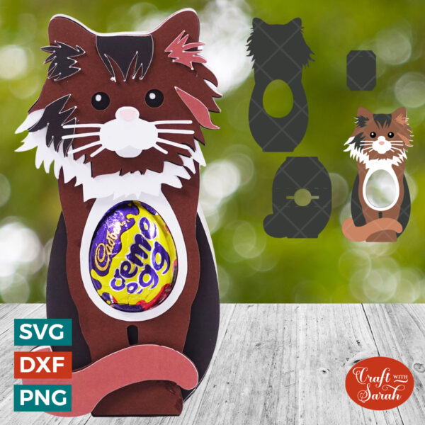 Norwegian Forest Cat Chocolate Egg Holder SVG