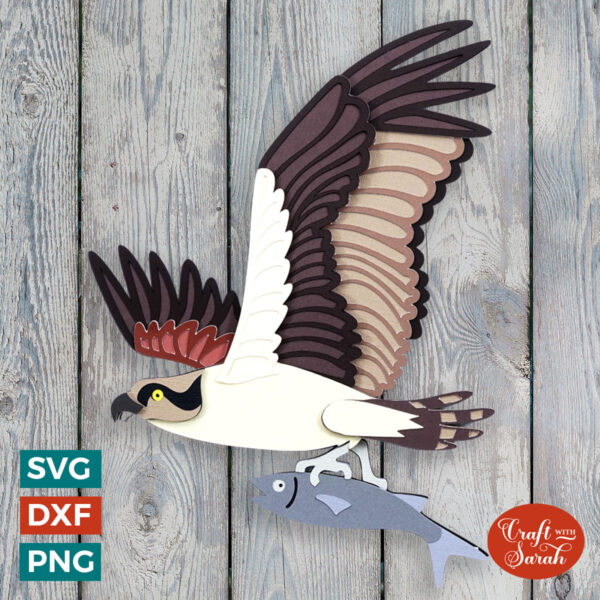 Osprey with Fish SVG