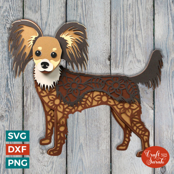 Long-Haired Russian Toy Dog SVG