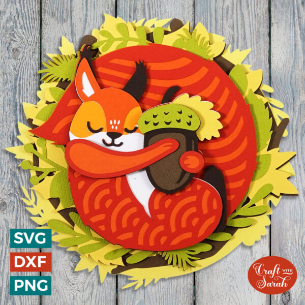 Red Squirrel Sleeping SVG