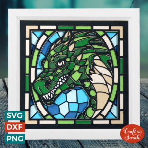 Dragon Stained Glass Shadow Box