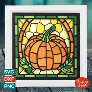 Fall Pumpkin Stained Glass Shadow Box