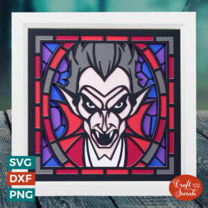 Vampire Stained Glass Shadow Box