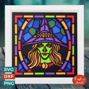 Witch Stained Glass Shadow Box