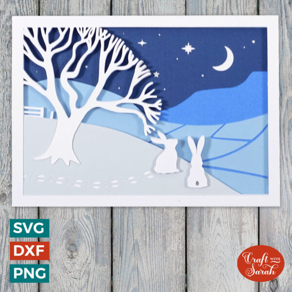 Winter Bunnies Card SVG