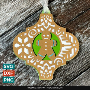 Filigree Christmas Gingerbread Man Arabesque Ornament SVG
