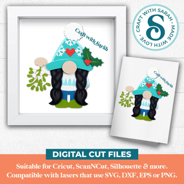 Mistletoe Gnome SVG - Female - Image 2