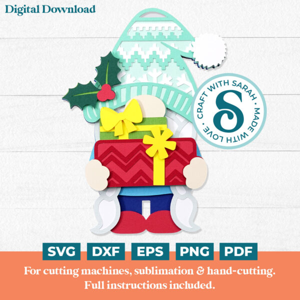 Christmas Present Gnome SVG - Female
