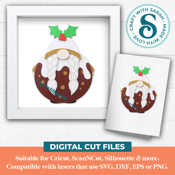 Christmas Pudding Gnome SVG - Female - Image 2