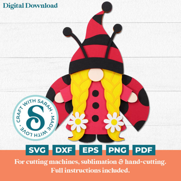 Ladybug Gnome SVG - Female