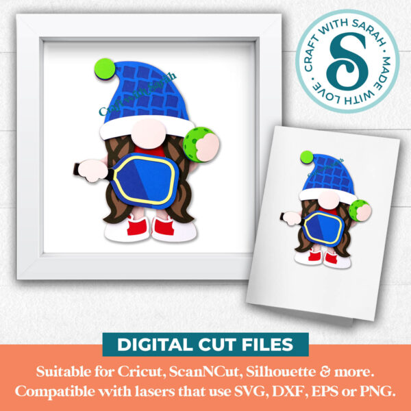 Pickleball Gnome SVG - Female - Image 2