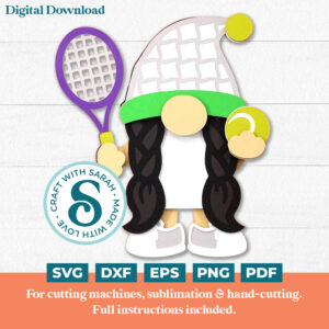 Tennis Gnome SVG - Female