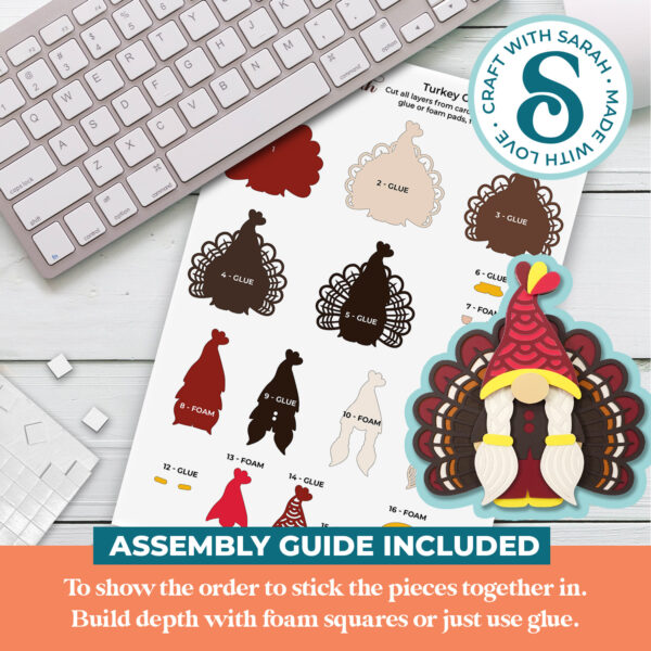 Turkey Gnome SVG - Female - Image 3