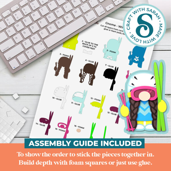 Winter Sports Gnome SVG - Female - Image 3