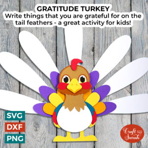 Gratitude Turkey Thanksgiving SVG