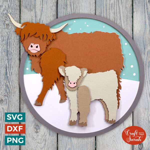 Highland Cows - Mother and Calf SVG