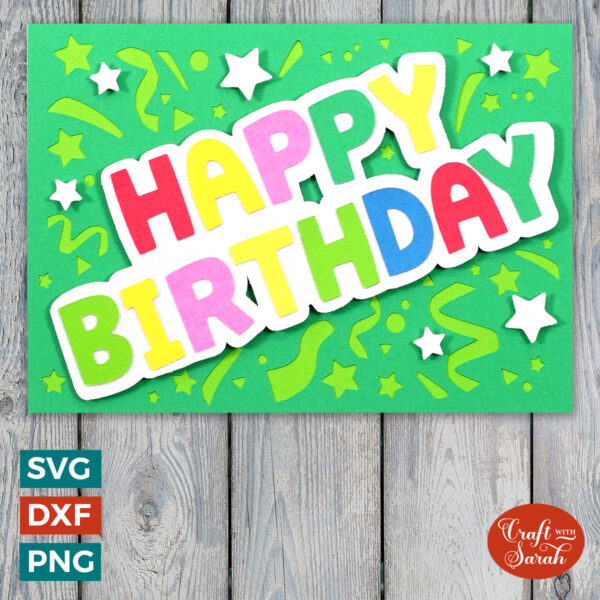 Confetti Happy Birthday Card
