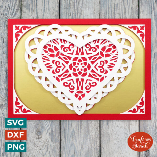Lace Heart Anniversary Card