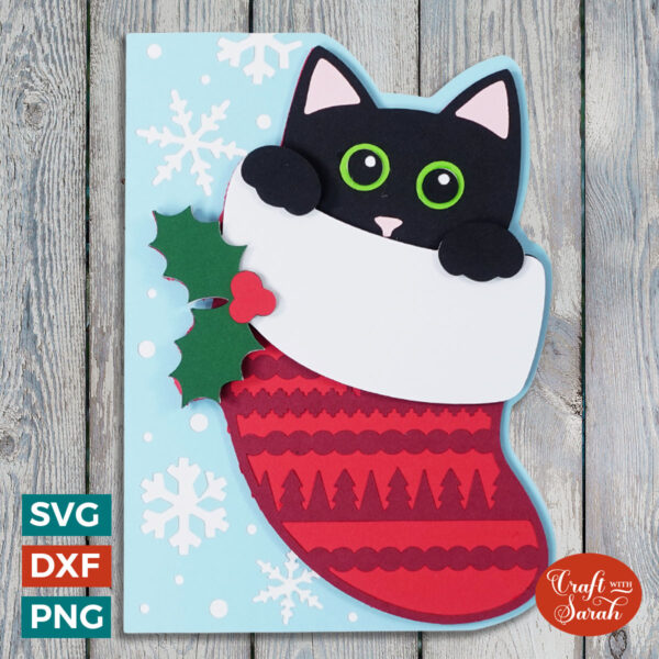 Christmas Cat Side Edge Card