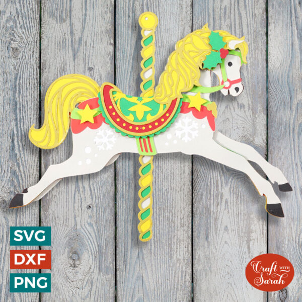 Christmas Carousel Horse SVG